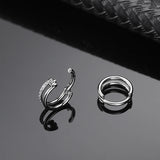 G23 Titanium Zircon Clicker Lip Stud 16G 1PC