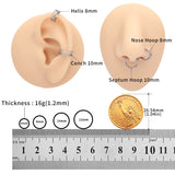 G23 Titanium Zircon Clicker Lip Stud 16G 1PC