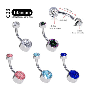 G23 Titanium Belly Button 14G Navel Rings Piercing Jewelry For Women