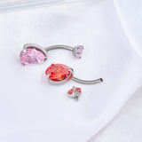 G23 Titanium Belly Button Ring Triangle Zircon Navel Bars Dangle