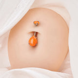 G23 Titanium Belly Button Ring Triangle Zircon Navel Bars Dangle
