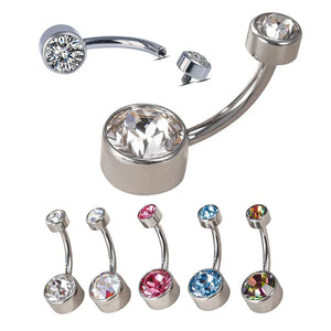 G23 Titanium Belly Button Rings Navel Piercing 14G Zircon Beach Pendant