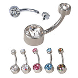 G23 Titanium Belly Button Rings Navel Piercing 14G Zircon Beach Pendant