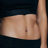 G23 Titanium Belly Button Rings Navel Piercing 14G Zircon Beach Pendant