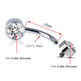 G23 Titanium Belly Button Rings Navel Piercing 14G Zircon Beach Pendant