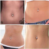 G23 Titanium Belly Button Rings Navel Piercing 14G Zircon Beach Pendant