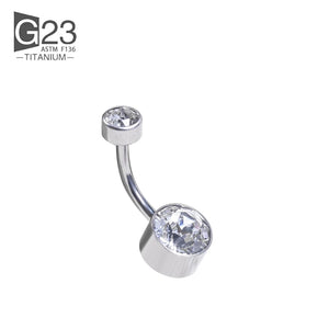 G23 Titanium Belly Button Ring Zircon Drop Dangle Navel Piercing Jewelry