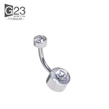 G23 Titanium Belly Button Ring Zircon Drop Dangle Navel Piercing Jewelry
