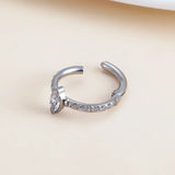 Titanium CZ Pave Marquise Stone Center Hinged Segment Hoop Nose Ring