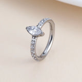 Titanium CZ Pave Marquise Stone Center Hinged Segment Hoop Nose Ring