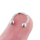 G23 Titanium CZ Paved Horseshoe Ball Piercing Jewelry
