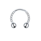 G23 Titanium CZ Paved Horseshoe Ball Piercing Jewelry