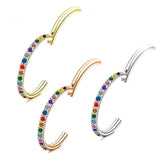 G23 Titanium Zircon Hinged Clicker Nose Ring Body Jewelry