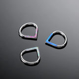 G23 Titanium Opal Segment Ring Body Jewelry 16G