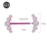 G23 Titanium Cz Nipple Barbell Ring Crystal Nipple Shield