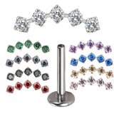 G23 Titanium 5 Prong Zircon Paved Ear Studs