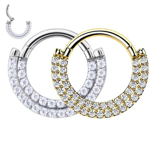 G23 Titanium CZ Zircon Paved Ear Cartilage Earring