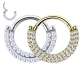 G23 Titanium CZ Zircon Paved Ear Cartilage Earring