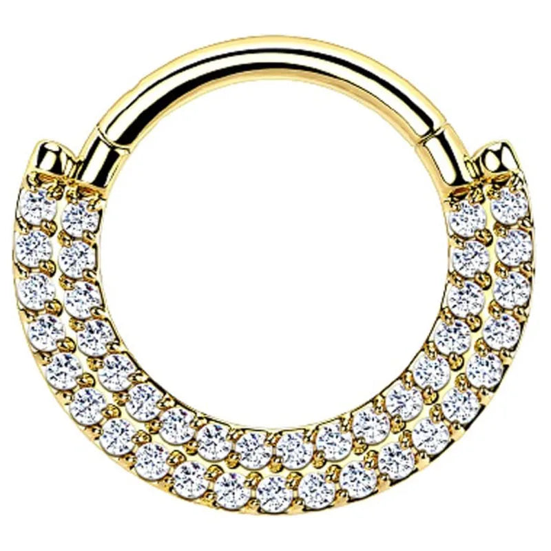 G23 Titanium CZ Zircon Paved Ear Cartilage Earring