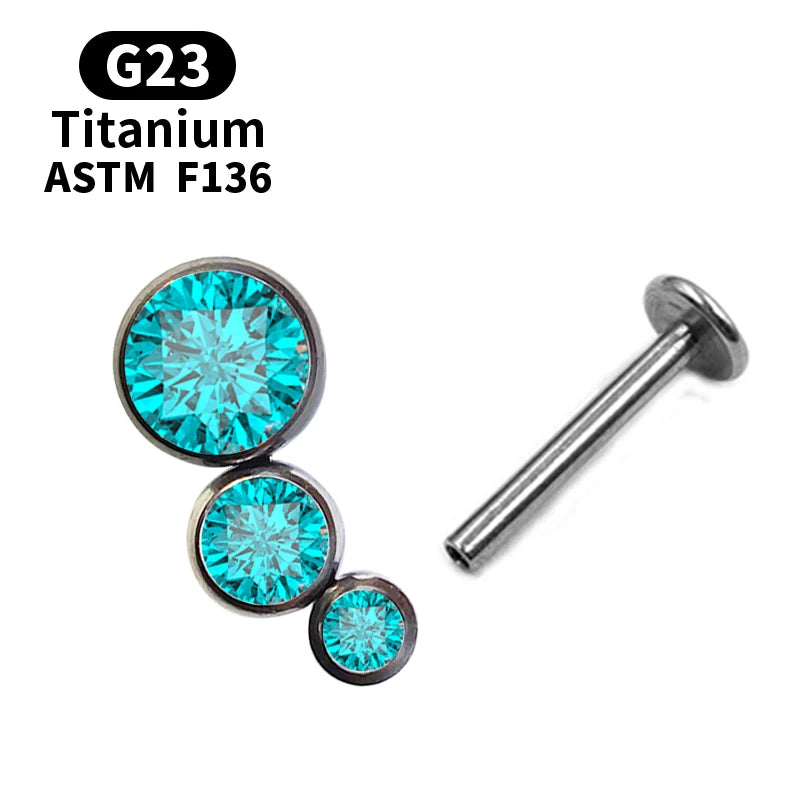 G23 Titanium Flat Studs Lip Stud Earrings