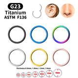 G23 Titanium Small Circle Nose Ring Ear Clip Lip Tragus Cartilage Piercing