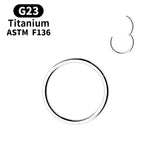 G23 Titanium Small Circle Nose Ring Ear Clip Lip Tragus Cartilage Piercing
