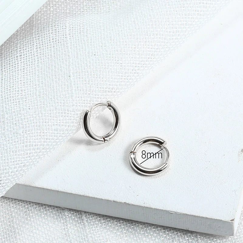 G23 Titanium Hoop Earrings 8-12mm Dangle Lightweight Hypoallergenic