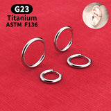 G23 Titanium Hoop Earrings 8-12mm Dangle Lightweight Hypoallergenic
