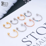 G23 Titanium Hoop Nose Ring 16G Zircon Nose Ring