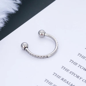 G23 Titanium Hoop Nose Ring 16G Zircon Nose Ring