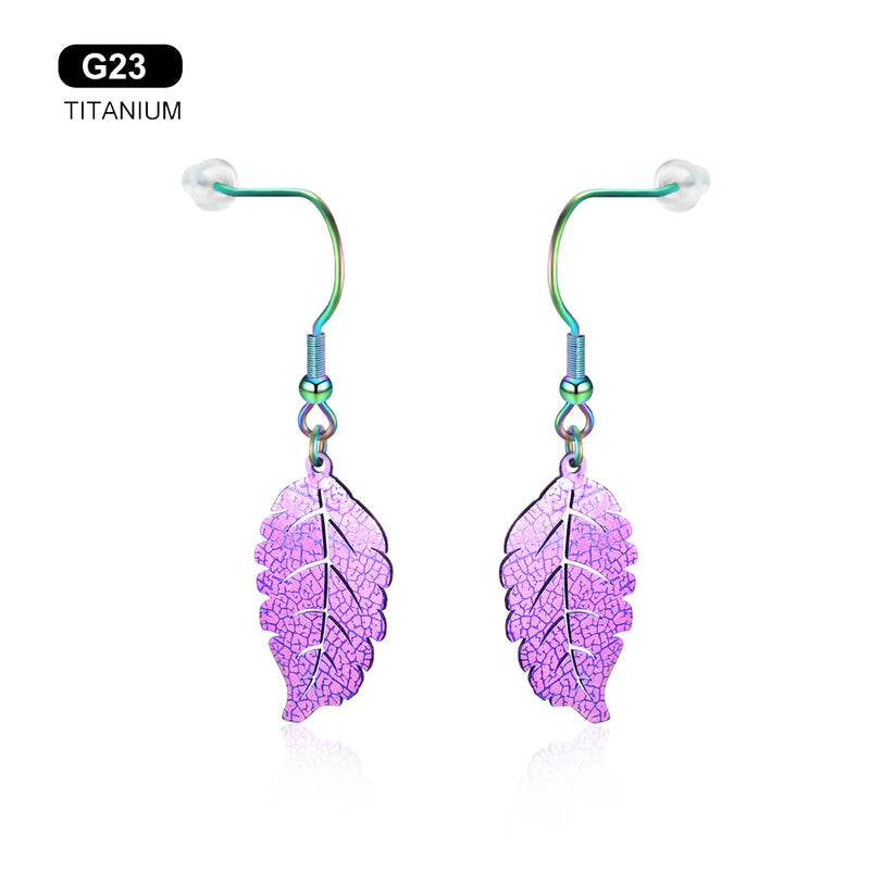 Hypoallergenic Titanium Colorful Dangle Earrings for Women