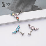G23 Titanium Opal Earrings Tragus Conch Cartilage Piercing Jewelry