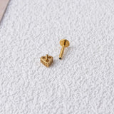 G23 Titanium Zircon Crown Moon Curved Cartilage Earrings