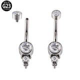 G23 Titanium Navel Piercing Jewelry Sexy Belly Button Rings Zircon Beach Pendant
