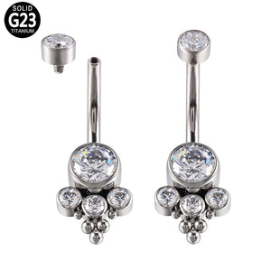 G23 Titanium Navel Piercing Jewelry Sexy Belly Button Rings Zircon Beach Pendant