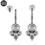 G23 Titanium Navel Piercing Jewelry Sexy Belly Button Rings Zircon Beach Pendant