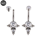 G23 Titanium Navel Piercing Jewelry Sexy Belly Button Rings Zircon Beach Pendant