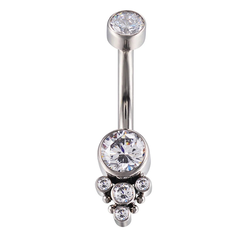 G23 Titanium Navel Piercing Jewelry Sexy Belly Button Rings Zircon Beach Pendant