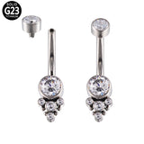 G23 Titanium Navel Piercing Jewelry Sexy Belly Button Rings Zircon Beach Pendant
