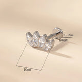 G23 Titanium 4 CZ Paved Lip Ring Cartilage Labret Stud