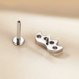 G23 Titanium 4 CZ Paved Lip Ring Cartilage Labret Stud