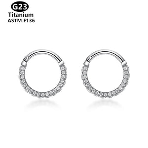 G23 Titanium Minimalist Hoop Earrings Crystal Zircon Girl Accessories