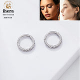 G23 Titanium Minimalist Hoop Earrings Crystal Zircon Girl Accessories