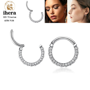 G23 Titanium Minimalist Hoop Earrings Crystal Zircon Girl Accessories