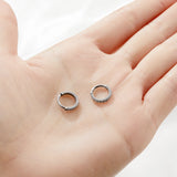 G23 Titanium Minimalist Hoop Earrings Crystal Zircon Girl Accessories