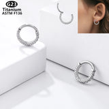 G23 Titanium Minimalist Hoop Earrings Crystal Zircon Girl Accessories