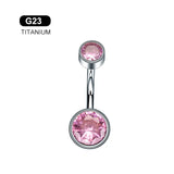 G23 Titanium Navel Piercing Zircon Opal Belly Button Rings