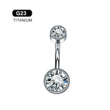 G23 Titanium Navel Piercing Zircon Opal Belly Button Rings