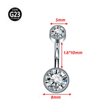 G23 Titanium Navel Piercing Zircon Opal Belly Button Rings