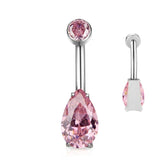 G23 Titanium Navel Ring 14G CZ Top Belly Piercing